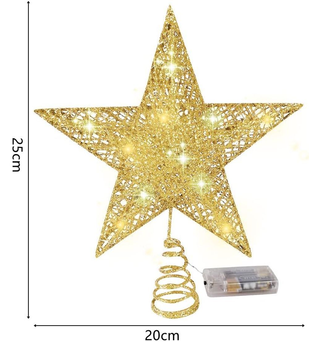 LED Light Up Star Christmas Tree Topper