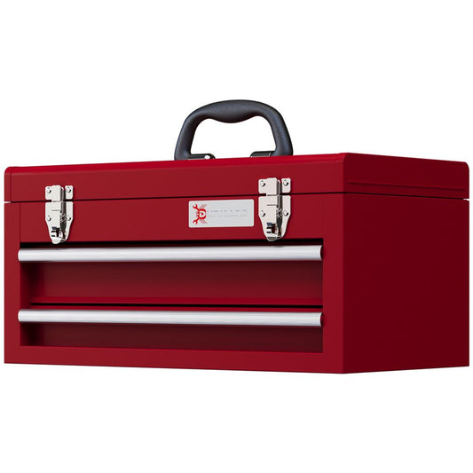 Red Lockable 2 Drawer Tool Chest