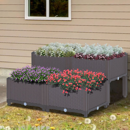 Garden Planter Box Raised Set Of 4