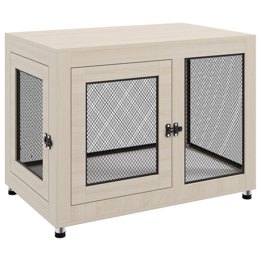 Large Dog End Table Crate Beige