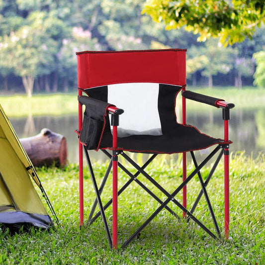 Red Camping Chair with Cup Holder