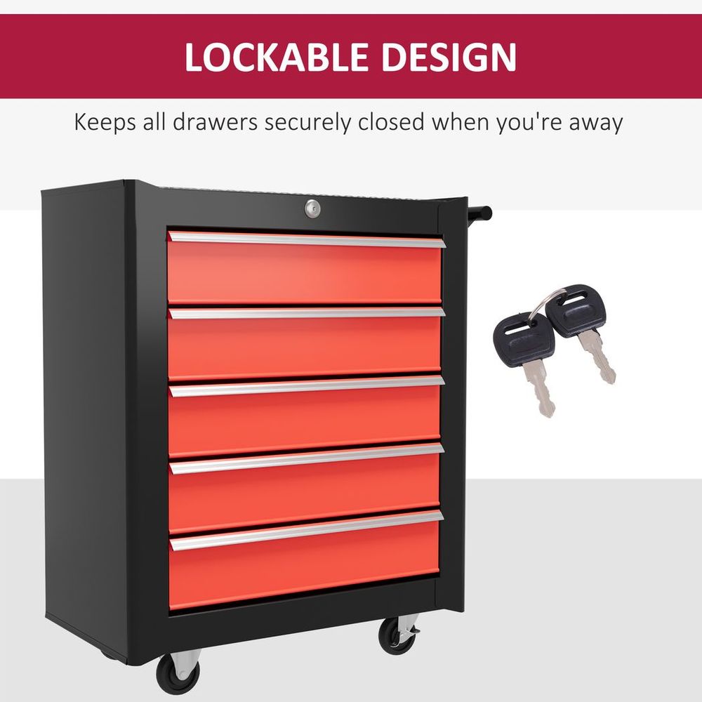 5-Drawer Steel Lockable Storage Cabinet