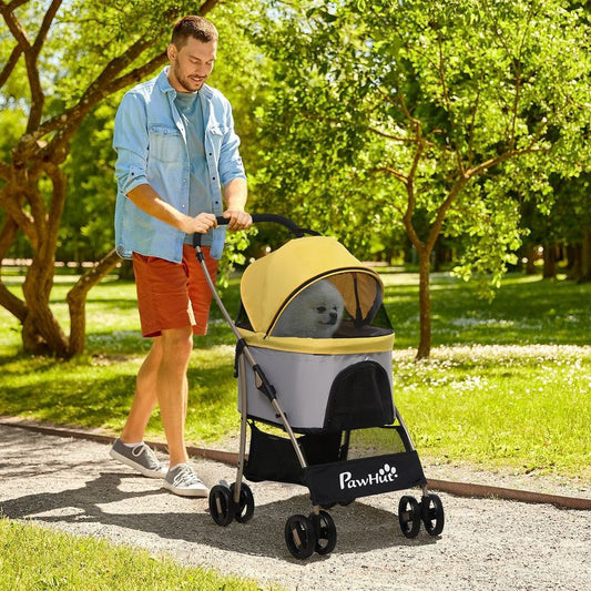 Yellow Travel Pet Stroller