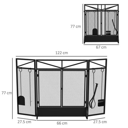 3 Panel Folding Fire Guard