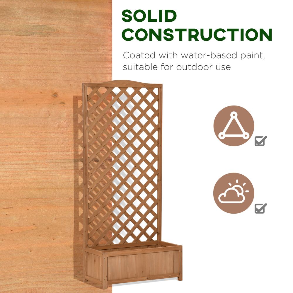 Planter Box with Trellis Brown