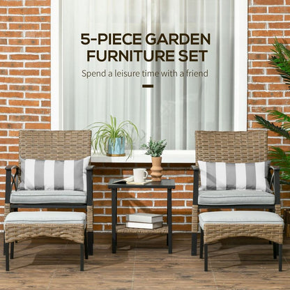 Garden Rattan Furniture Set Grey