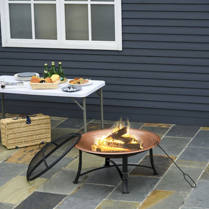 Steel Fire Pit with Spark Cover