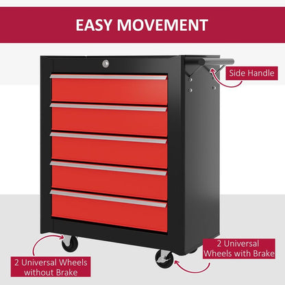 5-Drawer Steel Lockable Storage Cabinet