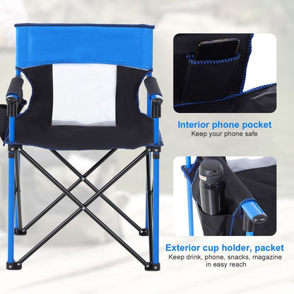 Blue Camping Chair with Cup Holder