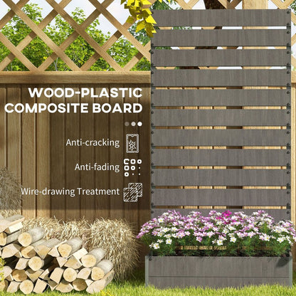 Raised Patio Planter with Trellis Dark Grey