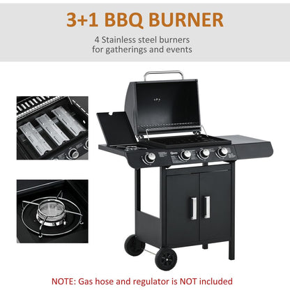 Gas Burner Barbecue with Wheels