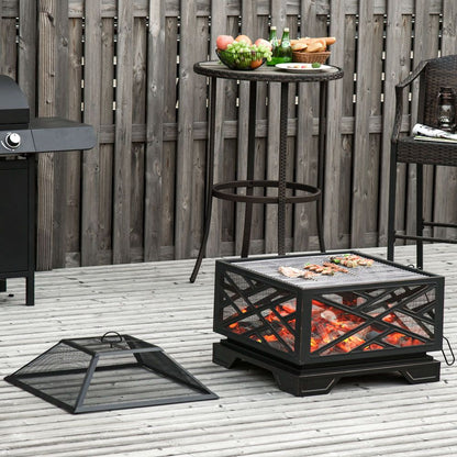 Metal Brazier Square Fire Pit