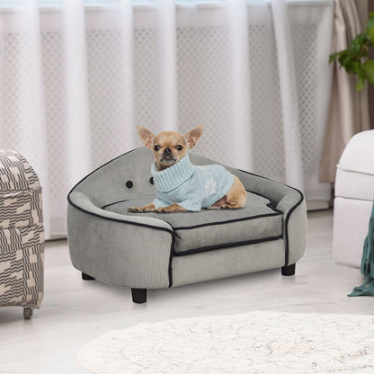 Grey Plush Pet Sofa Bed