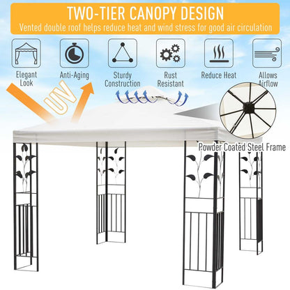 Large Cream Gazebo with Stakes