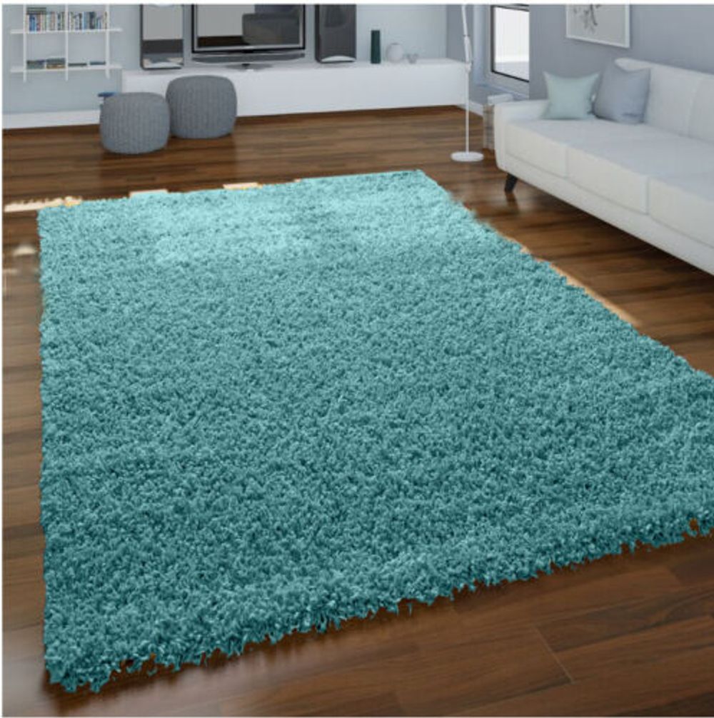 Duck Egg Blue Shaggy Rug