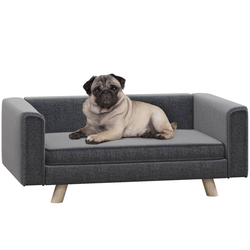 Grey Cushioned Dog Sofa