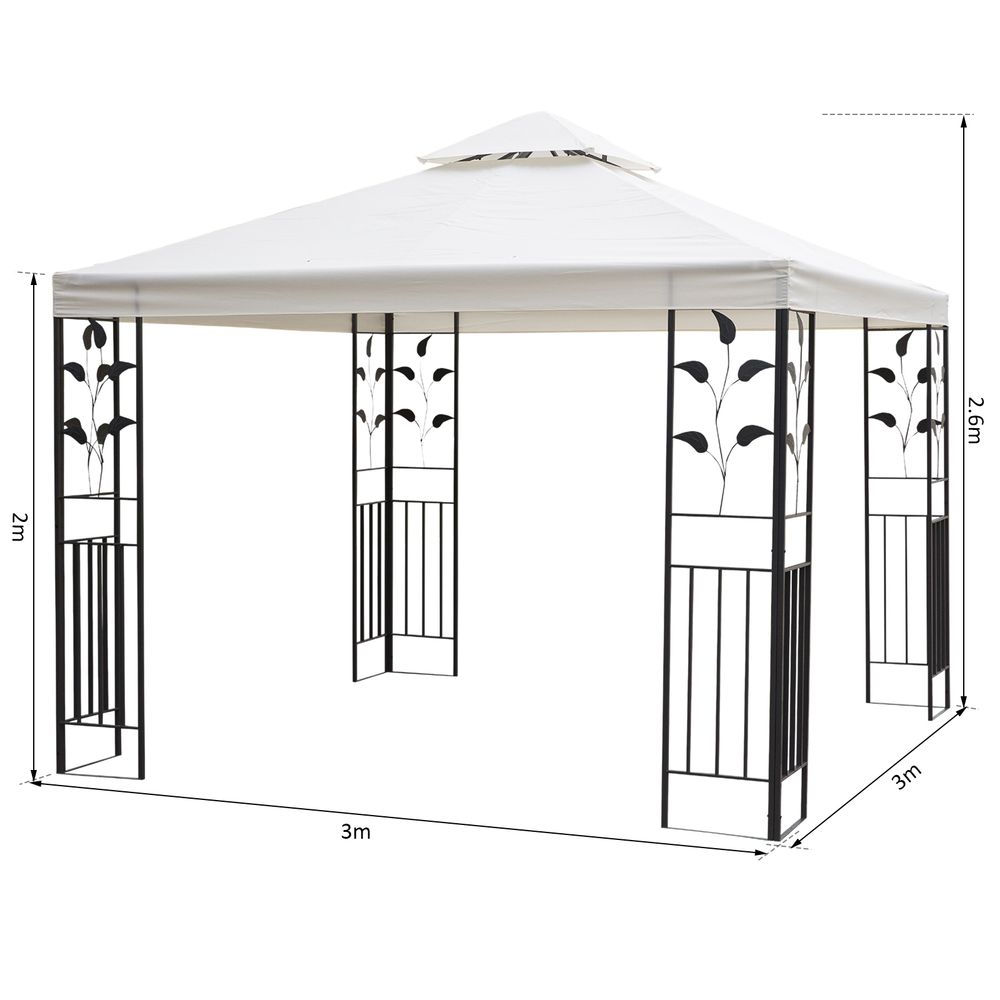 Large Cream Gazebo with Stakes