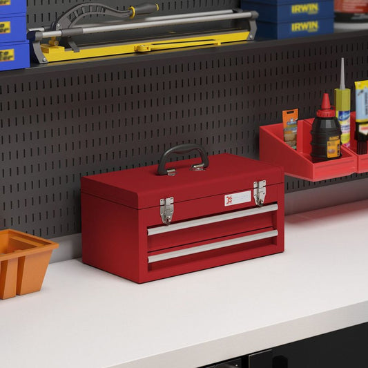 Red Lockable 2 Drawer Tool Chest