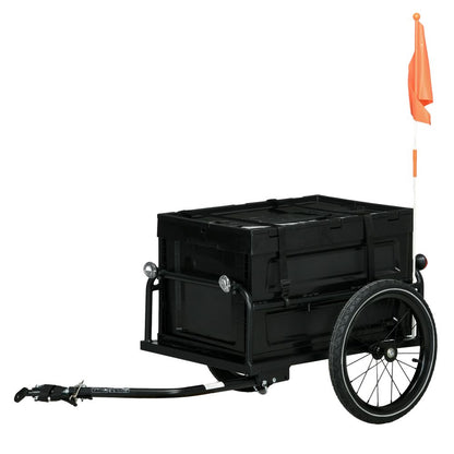 Bicycle Trailer with Foldable Storage Box - Black