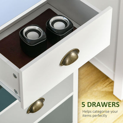 Metal Handle 5 Drawer Dresser