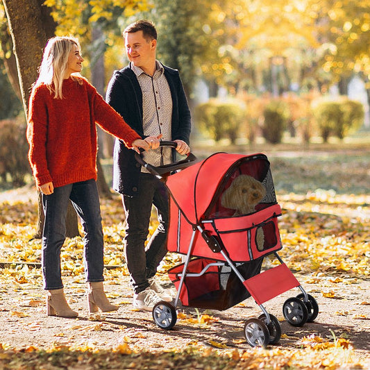 Foldable Pet Stroller Red