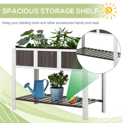 Elevated Planter with Shelf