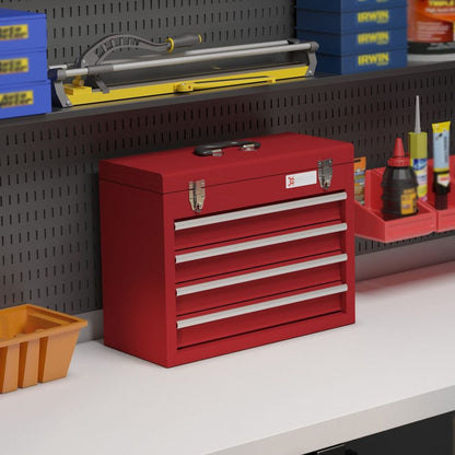 Red Lockable 4 Drawer Tool Chest