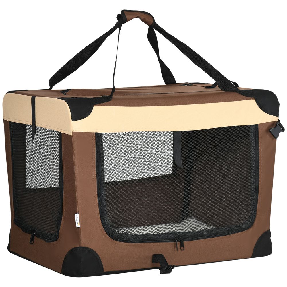 Pet Carrier Foldable 70cm Brown