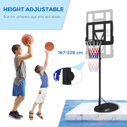 Basketball Hoop & Stand with Colourful Net