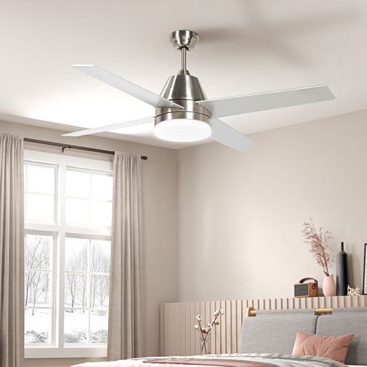 Ceiling Fan Light Silver & Black