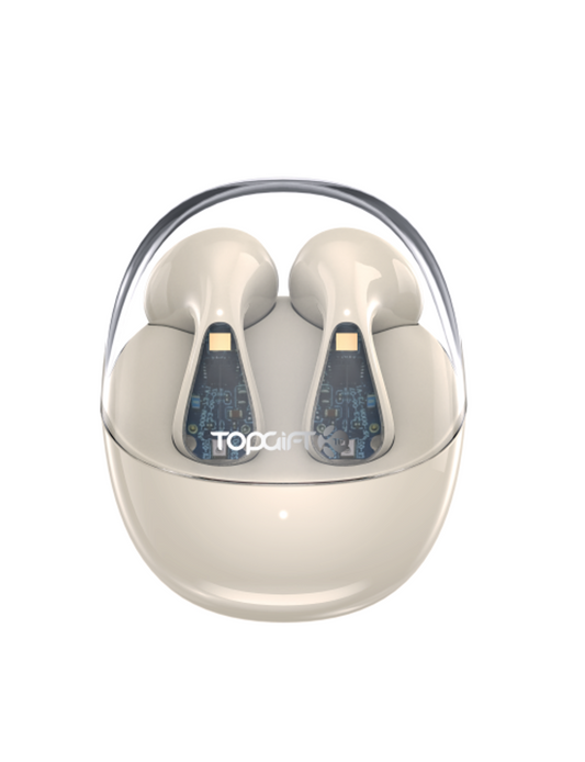 Beige Wireless Earbuds