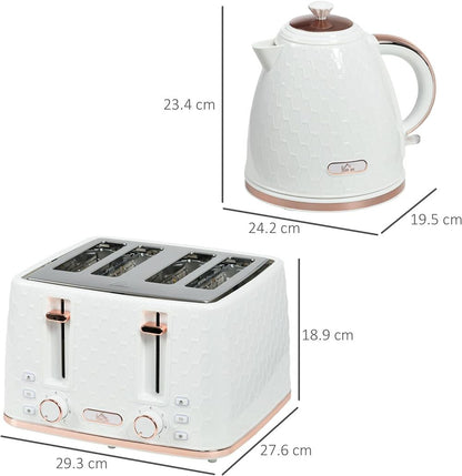 Kettle and Double Toaster Set White