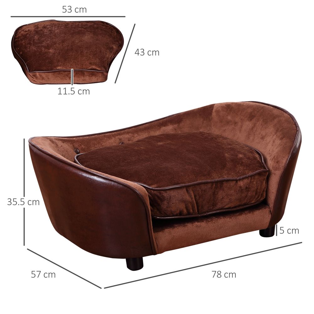 Brown Plush Pet Sofa Bed