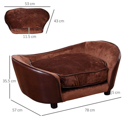 Brown Plush Pet Sofa Bed