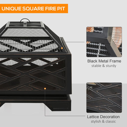 Metal Brazier Square Fire Pit