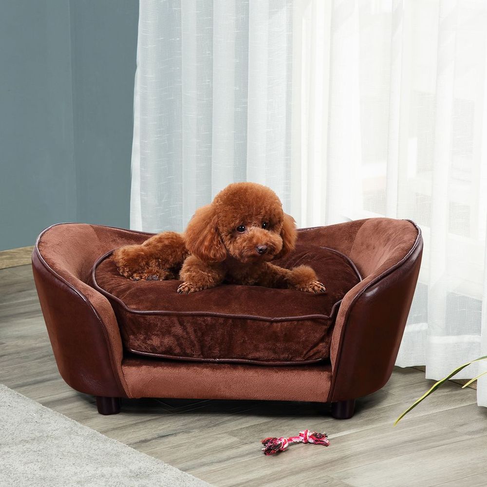 Brown Plush Pet Sofa Bed