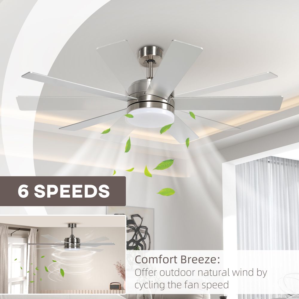 Silver Ceiling Fan with Light