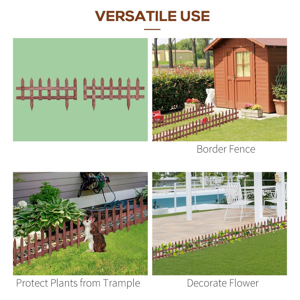 Wooden Picket Fence Brown x12