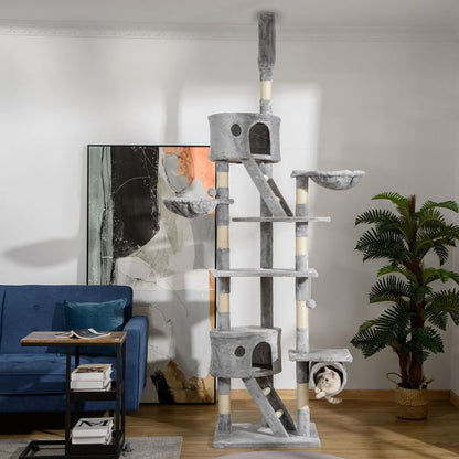 Floor to Ceiling Cat Tree Light Grey