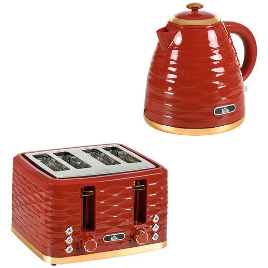 Kettle and Toaster Set Red