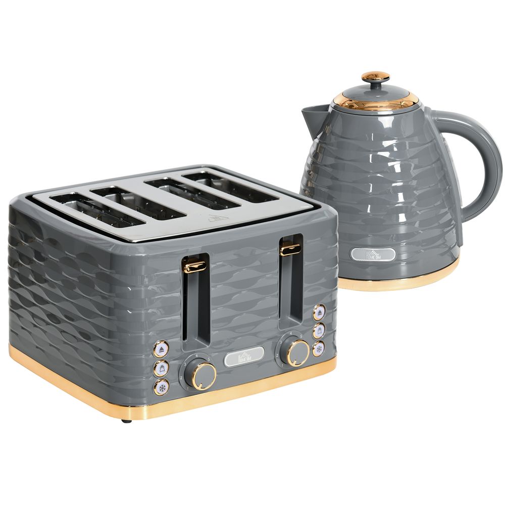 Toaster and 1.7L Kettle Set Grey