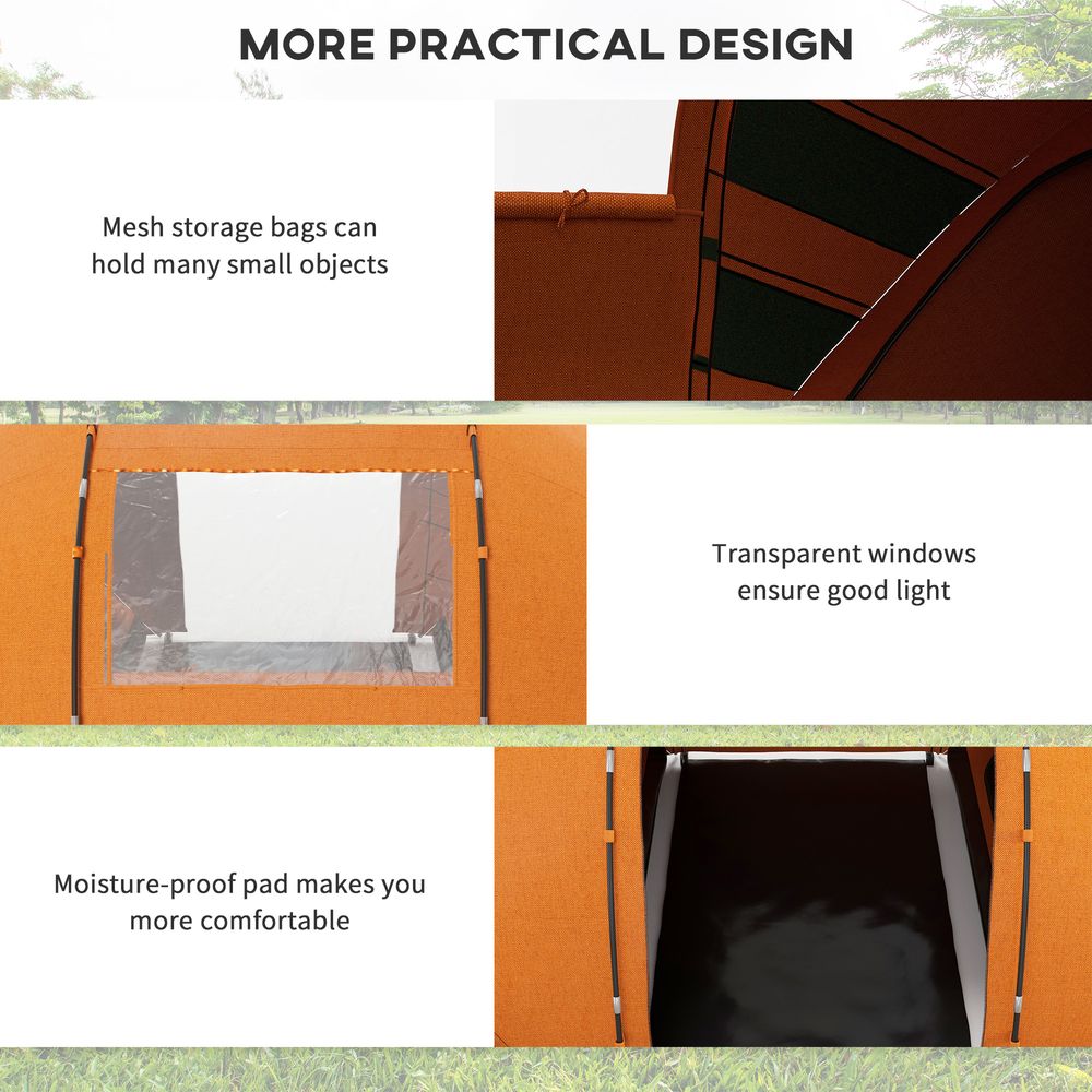 Dome Tent 4-6 Person - Orange