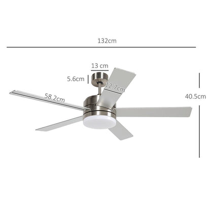 Silver Ceiling Fan with Light