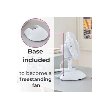 White Clip Base Desk Fan