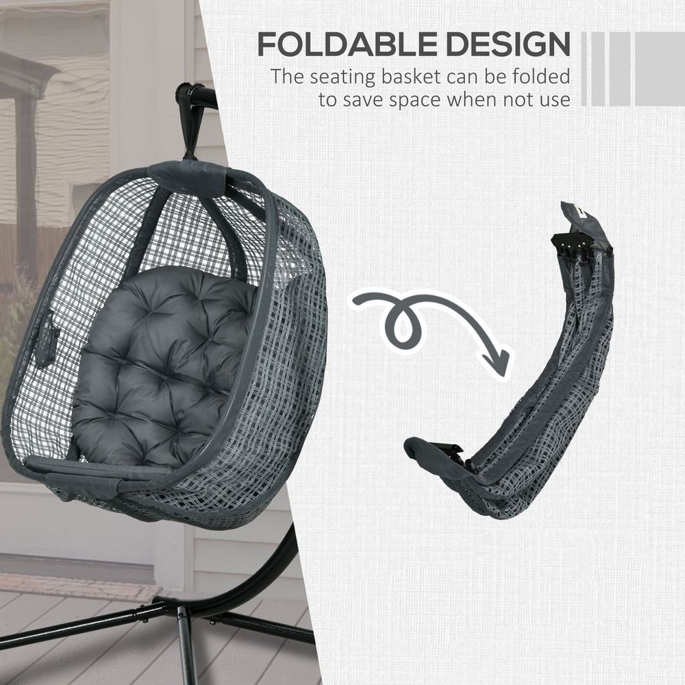 Patio Hanging Egg Chair with Cushion