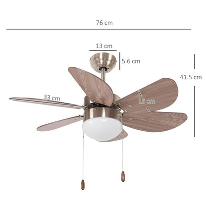 Pull Chain Ceiling Fan Light Brown