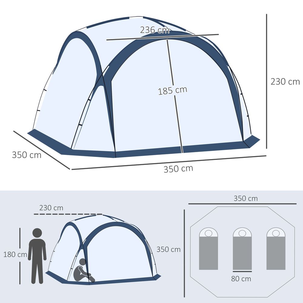 6-8 Person Dome Tent with Lamp Hook