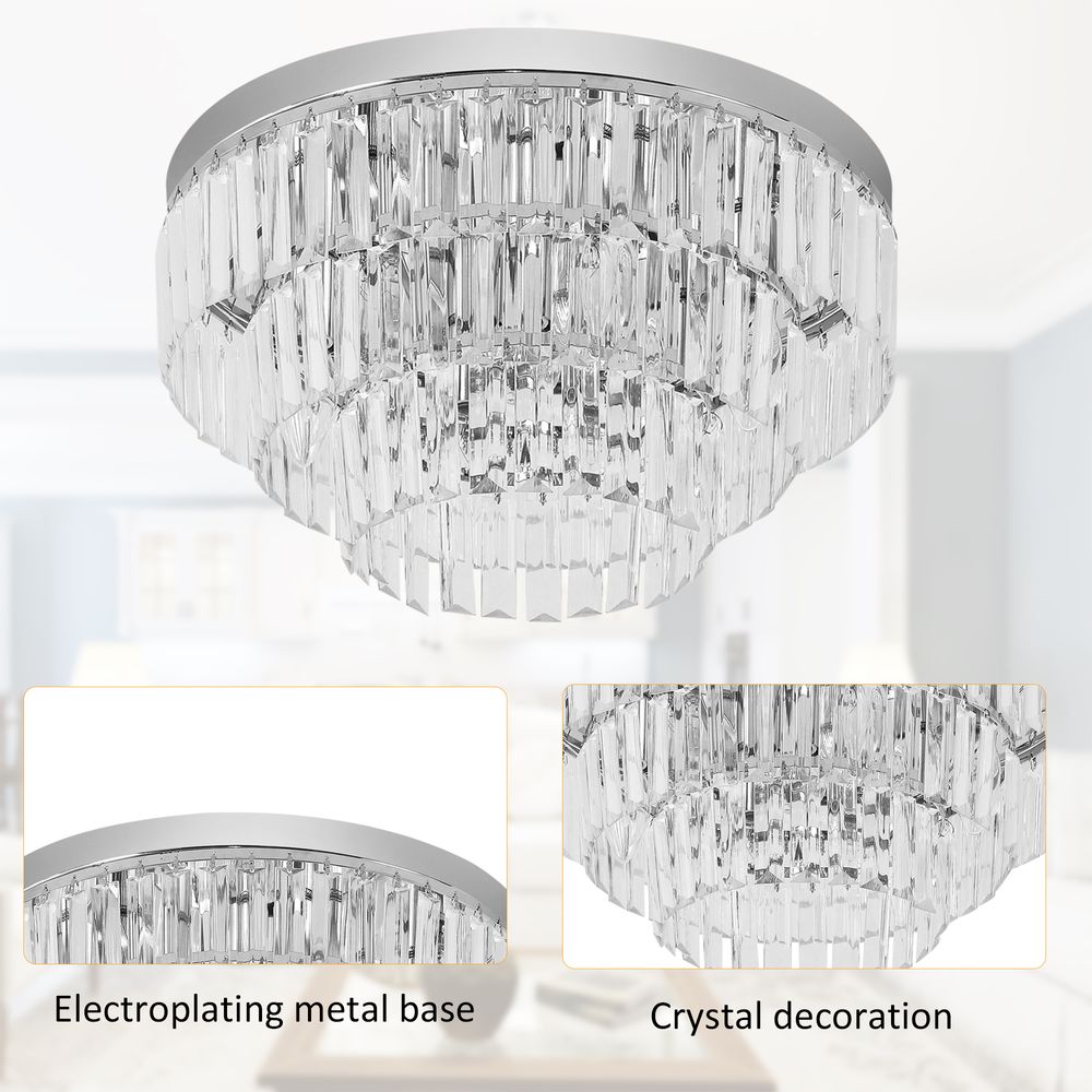 Ceiling Lamp Round Crystal