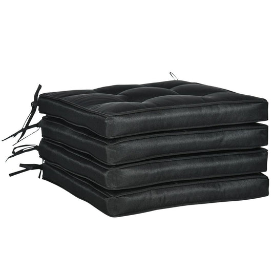 Garden Seat Cushion Black x4