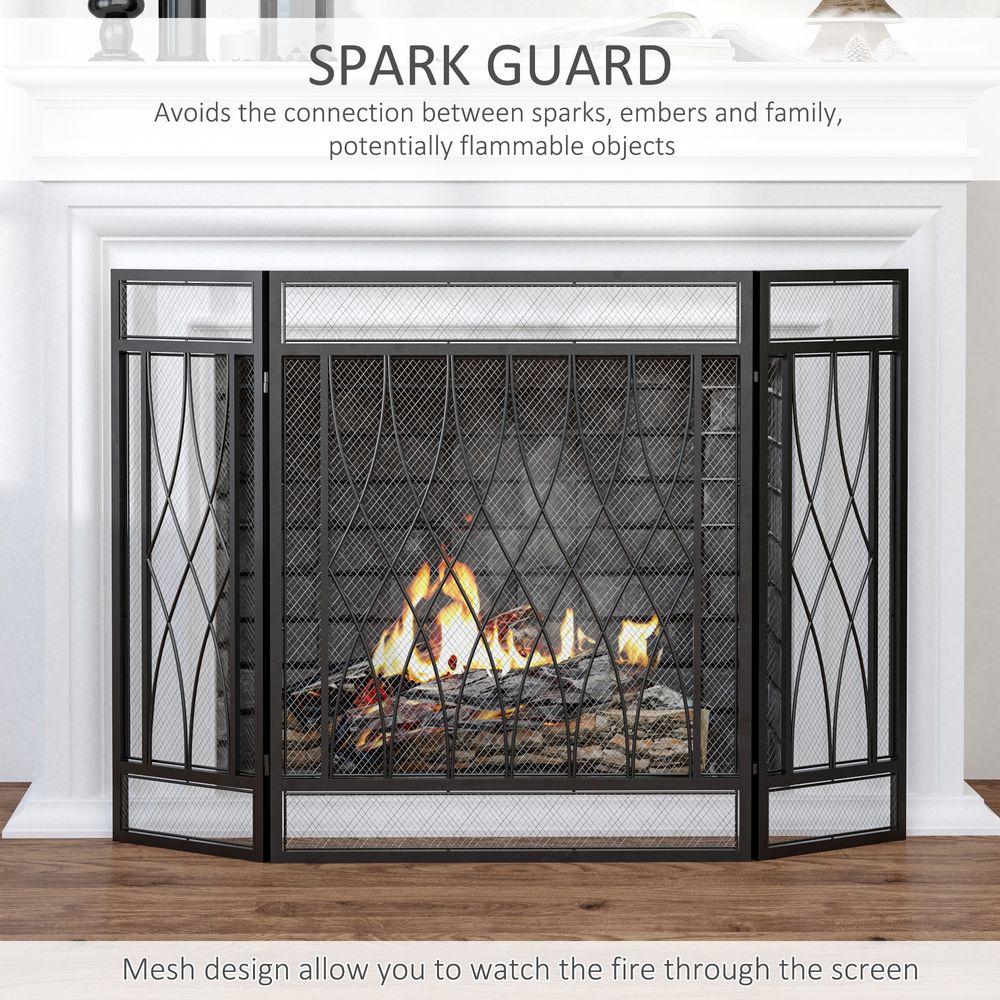 Folding 3 Panel Fireplace Guard